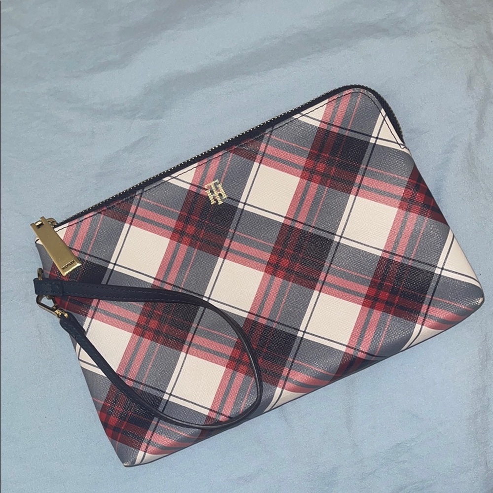 Tommy Hilfiger Red and Black Plaid Clutch